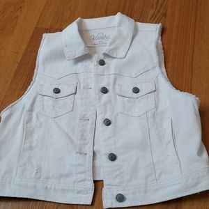 Vanity ,white denim vest
